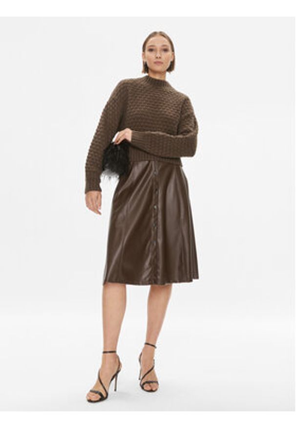 Noisy may - Noisy May Sweter 27028402 Brązowy Regular Fit. Kolor: brązowy. Materiał: syntetyk