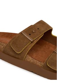 TOMMY HILFIGER - Tommy Hilfiger Klapki Cork Adjustable Suede Sandal FM0FM05869 Brązowy. Kolor: brązowy. Materiał: zamsz, skóra #4