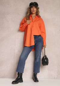 Renee - Pomarańczowa Koszula Bawełniana Aquida. Kolor: pomarańczowy. Materiał: bawełna. Długość rękawa: długi rękaw. Długość: długie #4