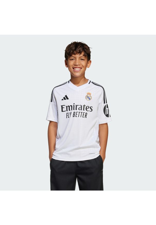 Adidas - Koszulka Real Madrid 24/25 Home Kids. Kolor: biały. Materiał: materiał