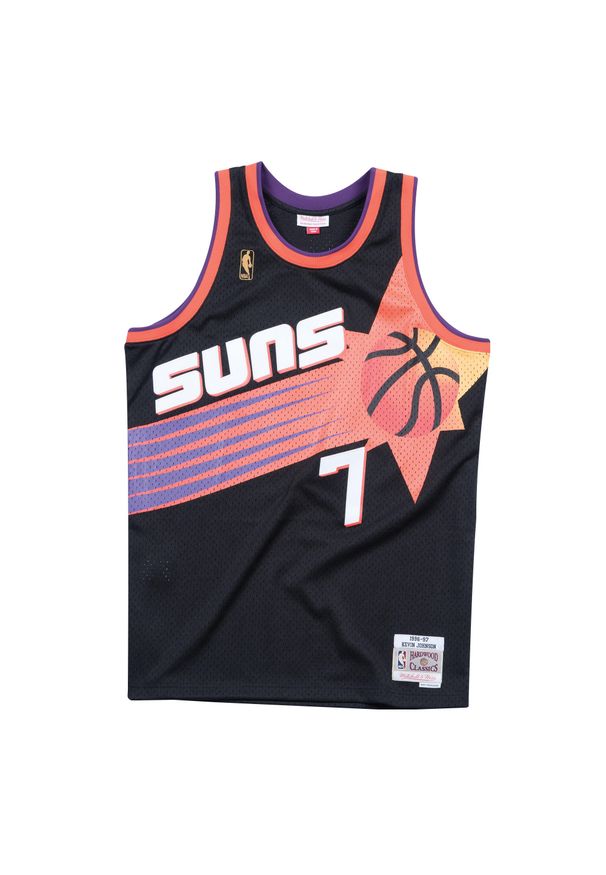 Mitchell & Ness - Jersey Phoenix Suns Kevin Johnson #7. Kolor: czarny, wielokolorowy, pomarańczowy. Materiał: jersey. Sport: koszykówka
