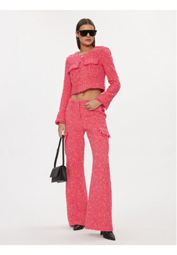 Patrizia Pepe Spodnie materiałowe 8P0601/A376-F592 Różowy Flare Fit. Kolor: różowy. Materiał: bawełna