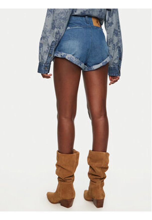 One Teaspoon Szorty jeansowe Sailors 26719 Granatowy Regular Fit. Kolor: niebieski. Materiał: bawełna