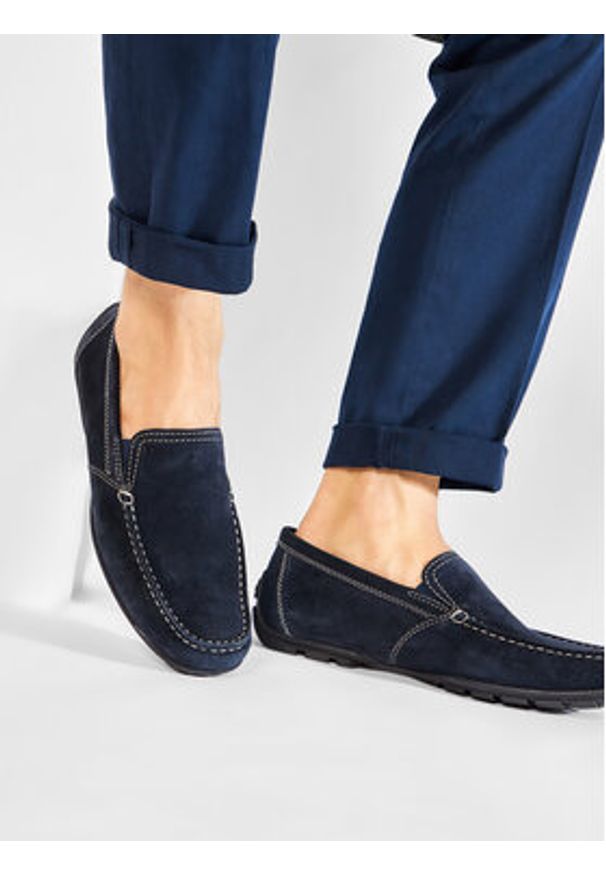Geox Mokasyny U Monet V U1144V 00022 C4000 Granatowy. Kolor: niebieski. Materiał: zamsz, skóra