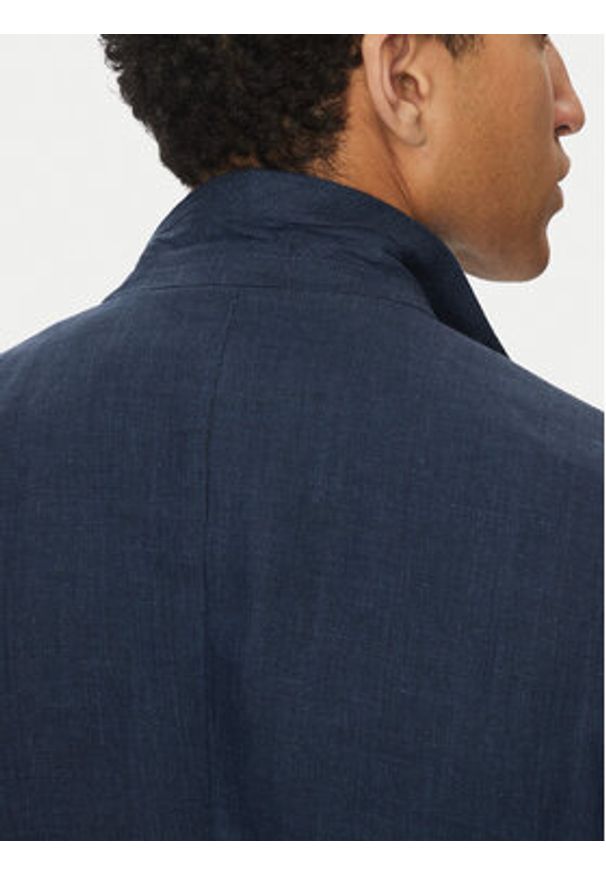 BOSS Marynarka C-Huge-Peak-252 50540516 Granatowy Slim Fit. Kolor: niebieski. Materiał: len