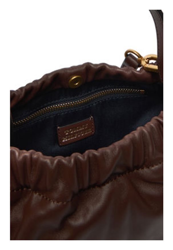 TOMMY HILFIGER - Tommy Hilfiger Torebka Soft Leather Mini Crossover AW0AW18306 Brązowy. Kolor: brązowy. Materiał: skórzane