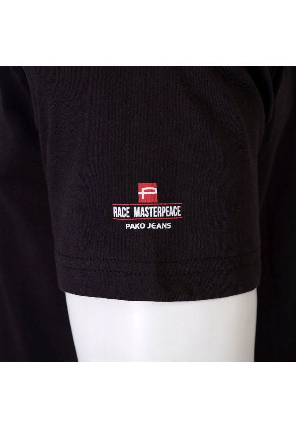 T-Shirt (Koszulka) Męska - Pako Jeans - Czerń, Nadruk. Okazja: na co dzień. Materiał: bawełna. Wzór: nadruk. Styl: casual