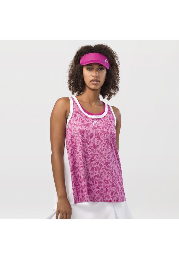 Head - Koszulka bez rękawów damska AGILITY Tank Top. Kolor: różowy. Długość rękawa: bez rękawów. Wzór: motyw zwierzęcy. Sport: tenis