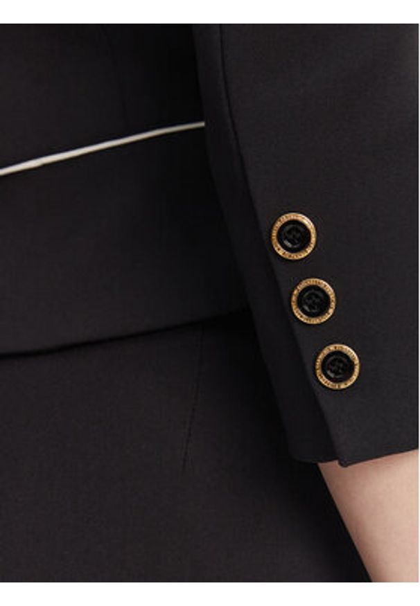 Elisabetta Franchi Marynarka GI-T51-51E2-V560 Czarny Regular Fit. Kolor: czarny. Materiał: syntetyk