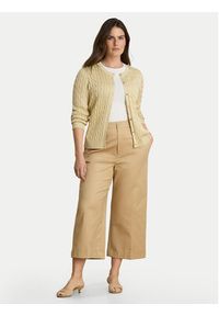 Lauren Ralph Lauren - LAUREN RALPH LAUREN Kardigan Cable 200P14040501 Beżowy Regular Fit. Kolor: beżowy. Materiał: bawełna #4