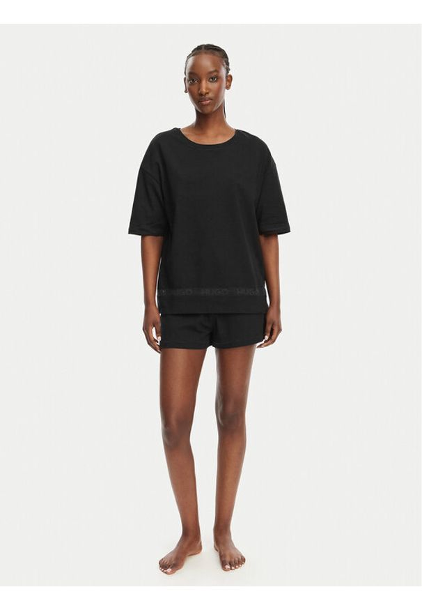 Hugo - HUGO Piżama 50561609 Czarny Relaxed Fit. Kolor: czarny. Materiał: bawełna