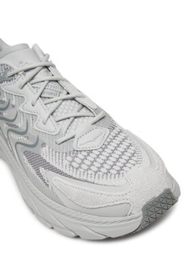 HOKA - Hoka Sneakersy Clifton LS 1141550 Szary. Kolor: szary. Materiał: skóra, zamsz