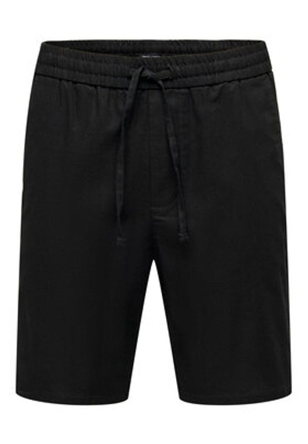 Only & Sons Szorty materiałowe 22024967 Czarny Loose Fit. Kolor: czarny. Materiał: bawełna
