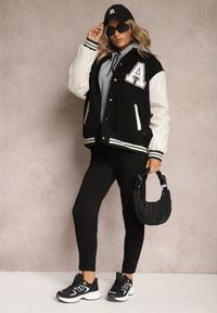 Renee - Czarne Spodnie Dresowe z Bawełny z Gumką w Talii i Troczkiem Panara. Okazja: na co dzień. Kolor: czarny. Materiał: dresówka, bawełna. Styl: casual #5