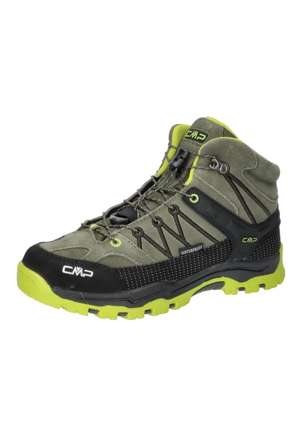 Buty dziecięce CMP Kids Rigel Mid Trekking Shoe WP. Kolor: zielony. Sport: turystyka piesza