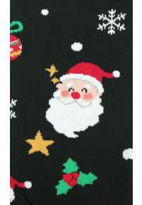 Świąteczne Skarpetki - Alties - Mikołaj na Czarnym Tle. Kolor: wielokolorowy. Materiał: poliester, bawełna, elastan #2