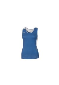 T-shirt damski bez rękawów premium Mizuno JPN. Kolor: niebieski, biały, wielokolorowy. Długość rękawa: bez rękawów. Sport: bieganie