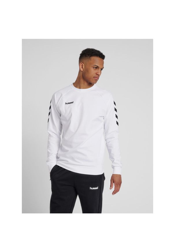 Bluza do piłki ręcznej męska Hummel Go Cotton Sweatshirt. Kolor: biały