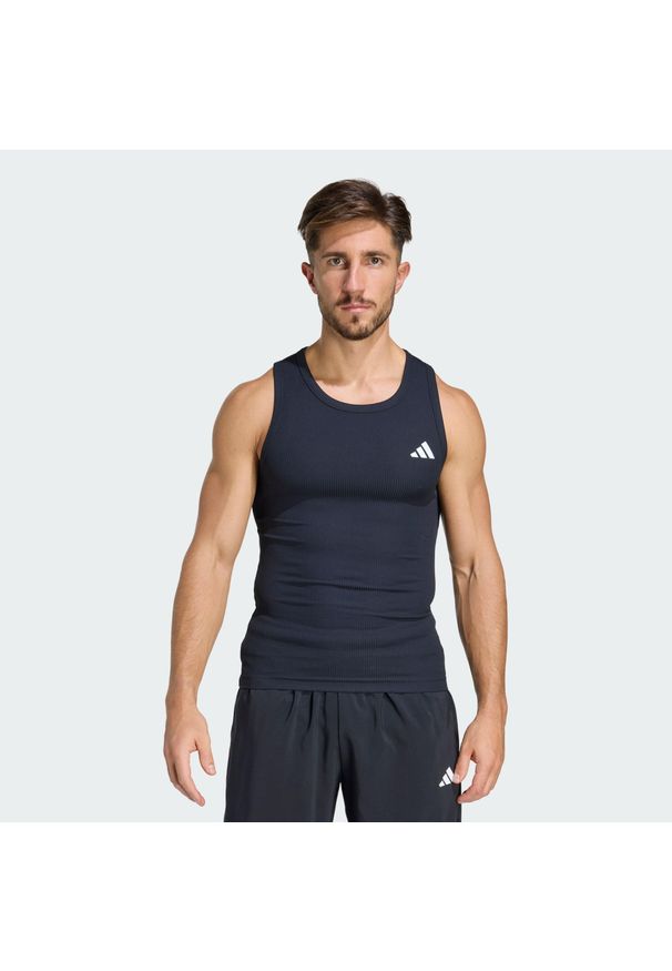 Adidas - Koszulka Bez Rękawów Power Essentials Workout Rib. Kolor: czarny. Długość rękawa: bez rękawów. Styl: sportowy