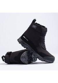Męskie buty trekkingowe na suwak DK czarne. Kolor: czarny. Materiał: materiał