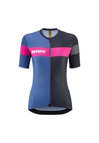 MAVIC - Damska koszulka z krótkim rękawem Mavic Ksyrium Pro. Kolor: niebieski, fioletowy, wielokolorowy. Długość rękawa: krótki rękaw. Długość: krótkie. Sport: kolarstwo