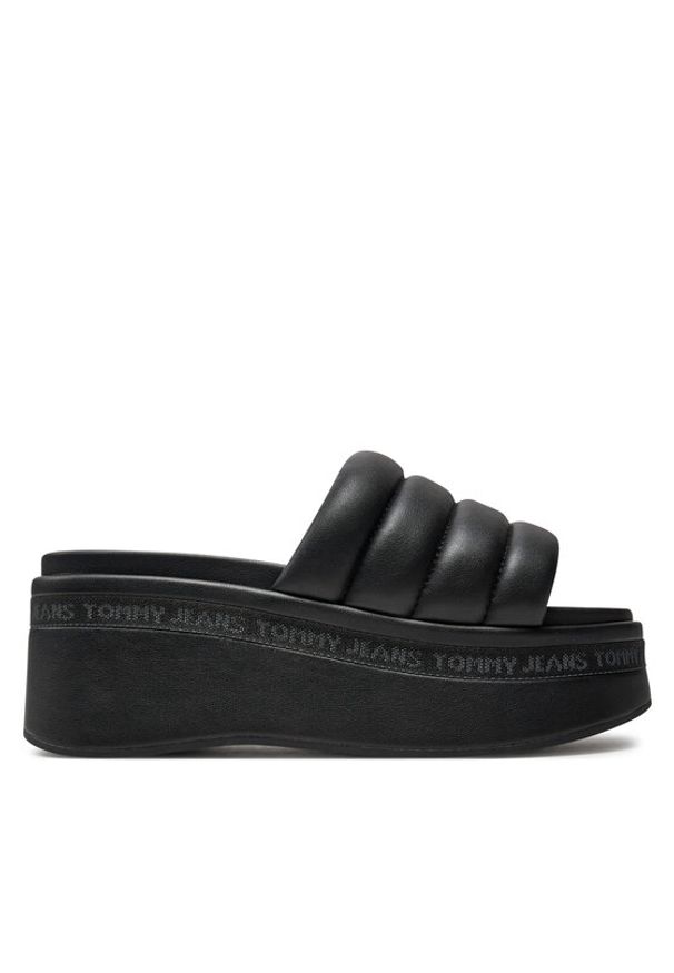 Tommy Jeans Klapki Tjw Wedge Sandal EN0EN02455 Czarny. Kolor: czarny