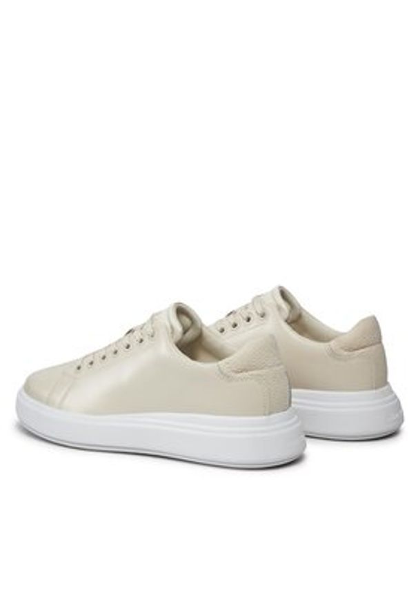 Calvin Klein Sneakersy Raised Cup Lace Up Nano Mono Bt HW0HW01878 Beżowy. Kolor: beżowy. Materiał: skóra