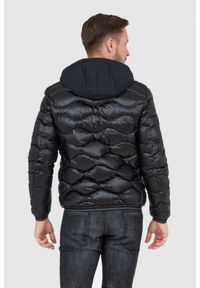 Blauer USA - BLAUER Czarna puchowa kurtka męska z kapturem, Rozmiar 3XL. Typ kołnierza: kaptur. Kolor: czarny. Materiał: puch #5
