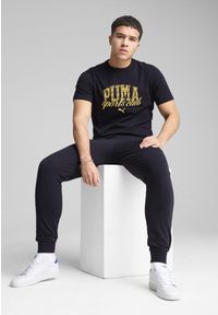 Puma - Męska koszulka PUMA Class z grafiką PUMA New Navy Blue. Kolor: niebieski. Materiał: guma. Wzór: nadruk