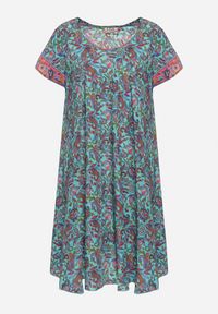 Born2be - Zielona Wiskozowa Sukienka Rozkloszowana we Wzór Paisley Mastis. Kolor: zielony. Materiał: wiskoza. Wzór: paisley #4