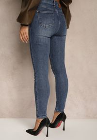 Renee - Niebieskie Jeansy High Waist z Prostą Nogawką Ellinne. Okazja: na randkę, na co dzień. Stan: podwyższony. Kolor: niebieski. Styl: sportowy, casual #4