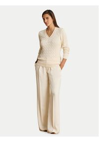 Lauren Ralph Lauren - LAUREN RALPH LAUREN Sweter 200888795011 Kremowy Relaxed Fit. Kolor: kremowy. Materiał: bawełna #9