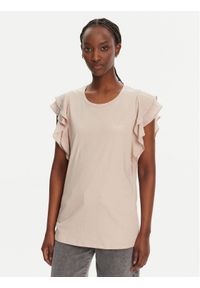 Liu Jo Sport T-Shirt TA5178 J5904 Beżowy Regular Fit. Kolor: beżowy. Materiał: bawełna. Styl: sportowy