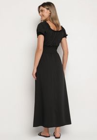 Born2be - Czarna Sukienka Ozdobiona Bufkami Dolinossa. Okazja: na co dzień. Kolor: czarny. Wzór: aplikacja. Sezon: lato. Styl: casual #7