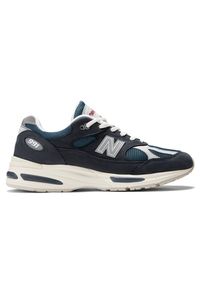 Buty unisex New Balance U991VN2 – granatowe. Kolor: niebieski. Materiał: guma, skóra. Szerokość cholewki: normalna. Sport: bieganie #1