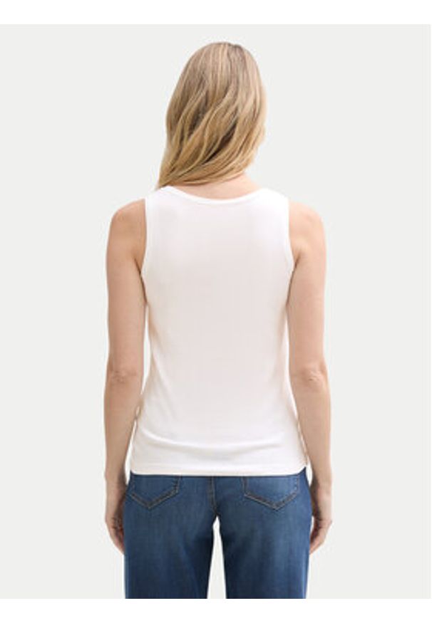 Tom Tailor Top 1045540 Biały Regular Fit. Kolor: biały. Materiał: bawełna