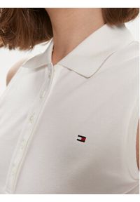 TOMMY HILFIGER - Tommy Hilfiger Polo 1985 WW0WW41794 Biały Slim Fit. Typ kołnierza: polo. Kolor: biały. Materiał: bawełna