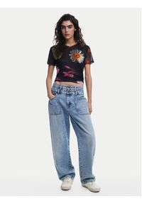 Desigual T-Shirt Des Moines 25SWTK88 Czarny Regular Fit. Kolor: czarny. Materiał: syntetyk