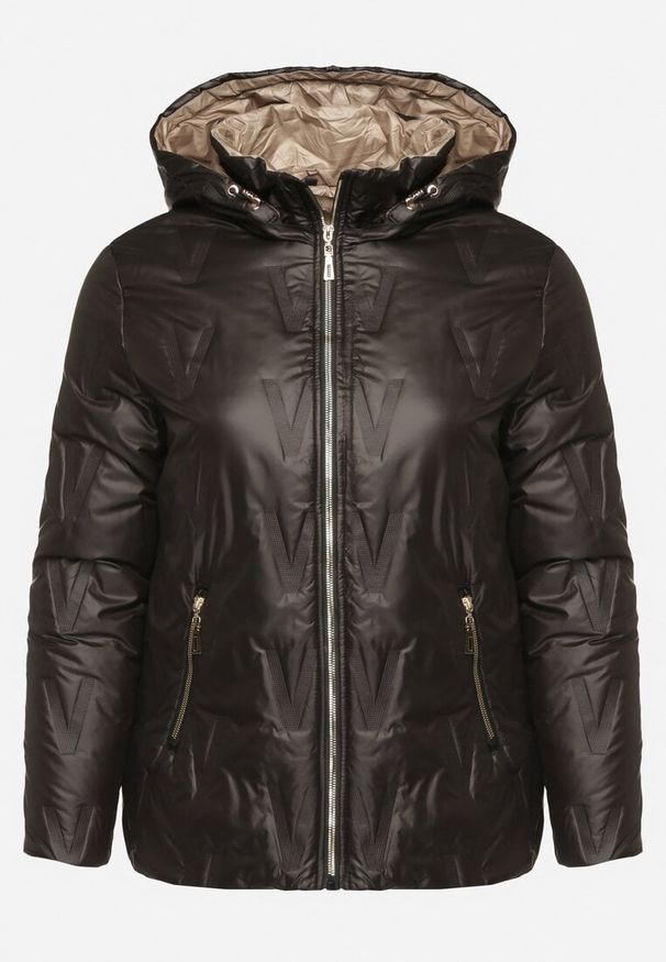 Born2be - Czarna Pikowana Kurtka o Prostym Kroju z Kapturem ze Ściągaczami Falesaa. Okazja: na co dzień. Typ kołnierza: kaptur. Kolekcja: plus size. Kolor: czarny. Materiał: jeans. Styl: elegancki, casual