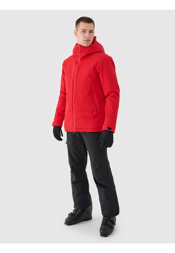 4f - 4F Kurtka narciarska 4FPro membrana Dermizax 20000/20000 męska - czerwona S. Typ kołnierza: kaptur. Kolor: czerwony. Materiał: tkanina, mesh, dzianina, materiał. Długość: długie. Sezon: zima. Styl: klasyczny