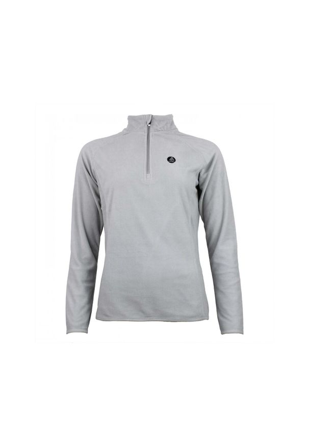 PEAK MOUNTAIN - Damski polar 1/2 zip Peak Mountain Micro. Kolor: szary. Materiał: polar. Sport: turystyka piesza