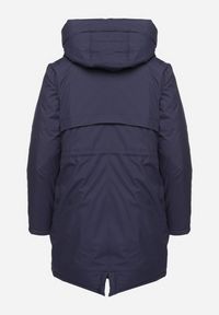 Born2be - Granatowa Kurtka Parka z Kapturem i Ozdobną Zawieszką Ściągana w Pasie Zerilie. Okazja: na co dzień, na spacer. Typ kołnierza: kaptur. Kolor: niebieski. Materiał: jeans. Styl: klasyczny, casual, elegancki #3