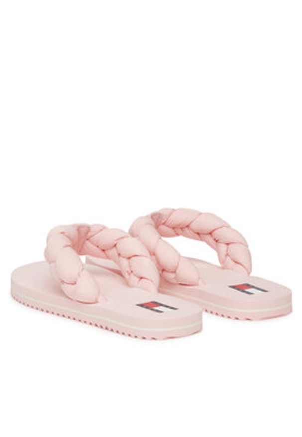 Tommy Jeans Japonki Braided Thong Beach Sandal EN0EN02877 Różowy. Kolor: różowy. Materiał: materiał