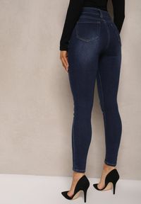 Renee - Granatowe Jeansy Skinny Regular Waist Arinnisa. Kolor: niebieski #4