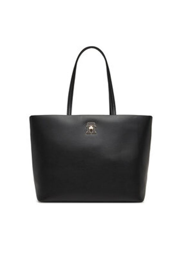 TOMMY HILFIGER - Tommy Hilfiger Torebka AW0AW17528 Czarny. Kolor: czarny. Materiał: skórzane