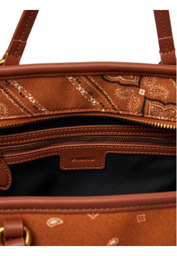 Pinko - PINKO Torebka Shopper Classic PE 25 PLTT 104899 A2AS Brązowy. Kolor: brązowy