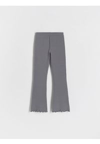 Reserved - Bawełniane spodnie flare - ciemnoszary. Kolor: szary. Materiał: bawełna