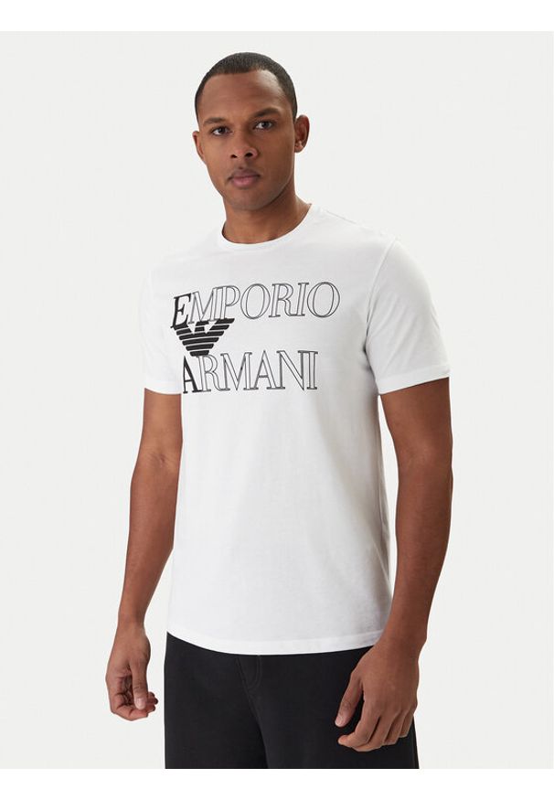 Emporio Armani T-Shirt EM000574 AF20434 U0002 Biały Regular Fit. Kolor: biały. Materiał: bawełna
