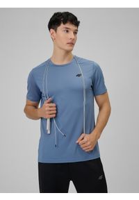 4f - 4F Koszulka treningowa regular szybkoschnąca męska - granatowa XL. Kolor: niebieski. Materiał: skóra. Sport: fitness #1