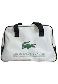 Lacoste Lacoste, Eau de Lacoste L.12.12, Canvas, Bag, Duffel Travel/Gym, White, Unisex, 12 x 18.5 x 7 inch Unisex